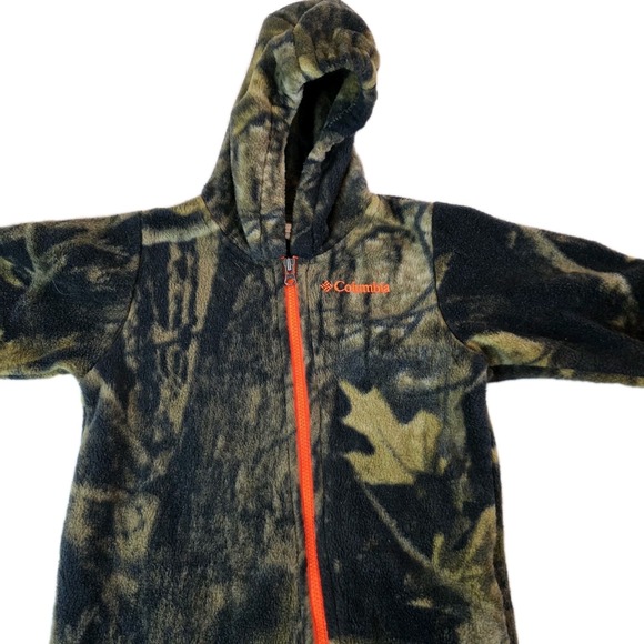 COLUMBIA BABY 6-12 MONTH HOODED FLEECE LIGHTWEIGHT CAMOUFLAGE ONE PIECE BUNTING - Picture 1 of 7